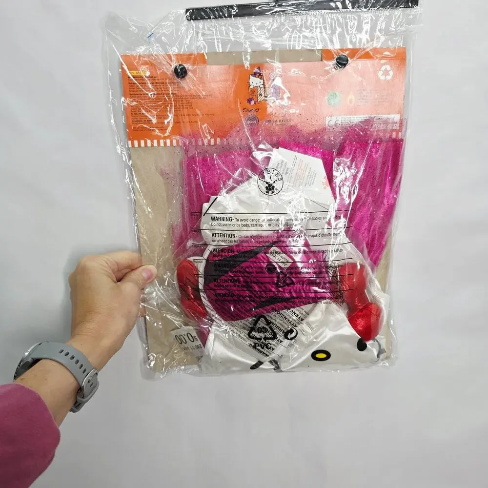 Hello Kitty Kids  Dress & Head Band Halloween  Costume Kids size Small 4-6 New